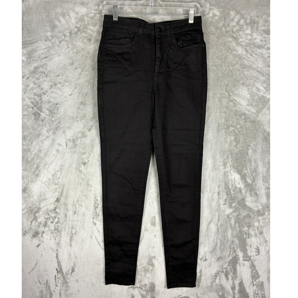 Karen Millen Womens High‎ Rise Skinny Jeans Black Grommet Pocket Size US 6 UK 10